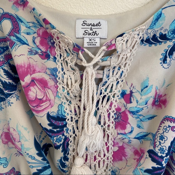 Sunset & Sixth cute Paisley Boho Romper sz XS - Picture 4 of 4